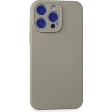 Nemere Mey Ithalat®  iPhone 15 Pro Max Kılıf Nano Içi Kadife Silikon - Titan Gri