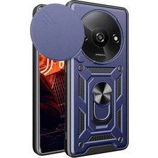 Nemere Mey Ithalat®   Redmi A3 4g Kılıf Pars Lens Yüzüklü Silikon - Lacivert