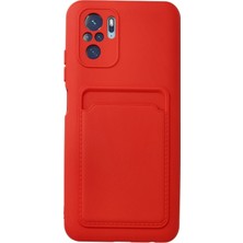 Nemere Mey Ithalat®   Redmi Note 10S Kılıf Kelvin Kartvizitli Silikon - Kırmızı