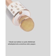 Enco Store Karaoke Mikrofonu Bluetooth USB Aux Girişli Yankı Efektli