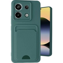 Nemere Mey Ithalat®   Redmi Note 13 Pro 5g Kılıf Kelvin Kartvizitli Silikon - Koyu Yeşil