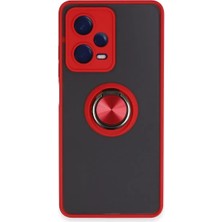 Nemere Mey Ithalat®   Redmi Note 12 Pro 5g Kılıf Montreal Yüzüklü Silikon Kapak - Kırmızı