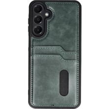 Zemira Home Newface Samsung Galaxy A36 Kılıf Sara Kartvizitli Deri Kılıf - Koyu Yeşil