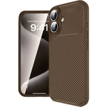 Nemere Mey Ithalat®  iPhone 16 Kılıf Auto Focus Karbon Kapak - Kahverengi