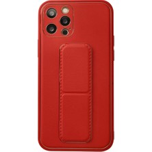 Zemira Home Newface Apple iPhone 12 Pro Kılıf Coco Deri Standlı Kapak - Kırmızı