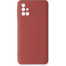Nemere Mey Ithalat®  Samsung Galaxy M31S Kılıf Nano Içi Kadife Silikon - Kiremit