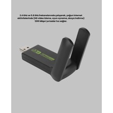 Enco Store Ultratekno Dual Band Wifi Adaptör – 1200 Mbps, USB 3.0, Çift Antenli, Geniş Kapsama Alanı ve Y