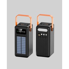 80000 Mah Güneş Enerjili Powerbank 4 Kablolu Type C Lightning Micro USB
