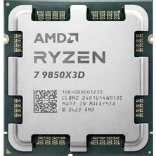 Amd Ryzen 7 9850X3D 96MB 8çekirdekli VGA Yok Am5 120W Kutusuz+Fansız