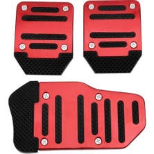 Dukkanıum Universal Manuel Metal Pedal Seti 3 Parça Kırmızı