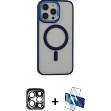 Marsilyan™- iPhone 15 Pro Max Kılıf Yankı Işık Özel Seri - Siyah 3D Antistatik Seramik Nano Ekran Koruyucu + Pvd Metal Kamera Lens - Gs