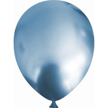 Bravo Helyuma Uyumlu Mavi Krom Balon Mirror Balon 12 Inç 5 Adet Krom Mavi Balon 12 Inch