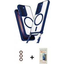 Marsilyan™- Galaxy S23 Plus Kılıf Atlas Doku Koleksiyonu - Siyah 6d Mat Seramik Hayalet Nano Ekran Koruyucu + Metal Kamera Lens - Kı