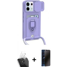 Marsilyan™- Redmi Note 13 Pro 5g Kılıf Vadi Form Prime - Siyah 3D Antistatik Hayalet Cam Ekran Koruyucu + Kamera Lens Koruma Cam - Sf