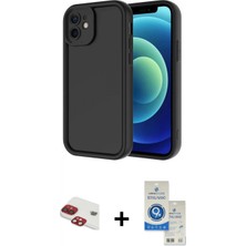 Marsilyan™- iPhone 11 Kılıf Yankı Yansıma Özel Seri - Şeffaf Royal Nano Ekran Koruyucu + Pers Alüminyum Kamera Lens - Kı