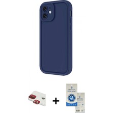Marsilyan™- iPhone 11 Kılıf Yankı Yansıma Özel Seri - Şeffaf Royal Nano Ekran Koruyucu + Pers Alüminyum Kamera Lens - Kı