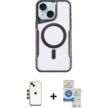 Marsilyan™- iPhone 14 Kılıf Yadigar Klasik Özel Seri - Şeffaf Royal Nano Ekran Koruyucu + Shine Kamera Lens - Yl