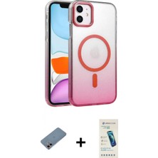 Marsilyan™- iPhone 12 Kılıf Ahenk Doku Özel Seri - Şeffaf Pasifik Cam Ekran Koruyucu + Shine Kamera Lens Koruma Cam - Pe