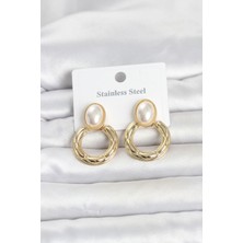 Kyops 316L Çelik Gold Renk Vintage Model Kadın Küpe - Lisinya