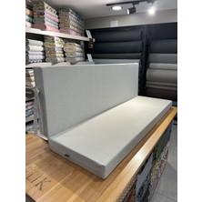 Sowso Premium Salıncak Minderi 50x165x9 cm | Gri Sert Sünger | Keten Kumaş & Fermuarlı Kolay Yıkanabilir | Pratik Bağcıklı | Krem