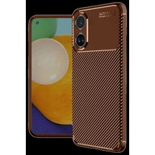 Uslucan Alışveriş A60 Kılıf Auto Focus Karbon Kapak - Kahverengi
