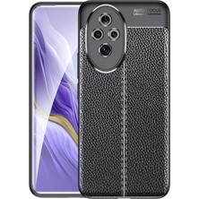 Cavora Honor 200 Pro Uyumlu Kamera Korumalı Deri Görünümlü Darbe Emici Tam Korumalı Auto Focus Lüks Silikon Kılıf