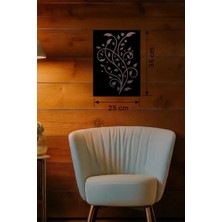 Uravas Store Mey Ithalat® Sarmaşık Dalı Tasarım Ahşap Duvar Tablosu - 25X35 cm Lazer Kesim Dekoratif Pano