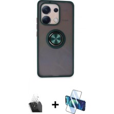 Marsilyan™- Redmi Note 13 4g Kılıf Yörünge Çizgi - Siyah 3D Antistatik Seramik Nano Ekran Koruyucu + Kamera Lens Koruma Cam - Sf