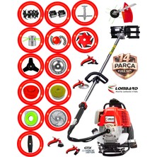 Cros Lombard İtaly 643 Plus VTEC 14 Parça Full Set Sırt Tipi Benzinli Çalı Çim Biçme Tırpanı Güçlü Yüksek Performans