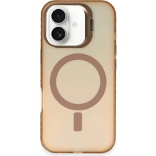 Uslucan Alışveriş Apple iPhone 16 Plus Kılıf Primera Magsafe Standlı Kapak - Gold