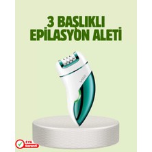 Uravas Store Çok Fonksiyonlu Epilatör 600MAH 90 Dakika Kullanım LED Metal Başlık Su Geçirmez