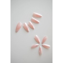 Ocean Takma Tırnak Seti Ayna Tozu Görünümlü Modern Tasarım 24 Adet Nail Art İçin