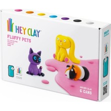 HEY CLAY Hava ile Kuruyan Kil (6'lı kutu) - Sevimli Evcil Hayvanlar (Tavşan, Siyam Kedisi, Gine Domuzu)