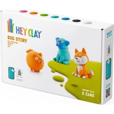 HEY CLAY Hava ile Kuruyan Kil (6'lı kutu) - Köpek Hikayesi (Spitz, Shiba Inu, Pug)