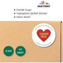Nur Print Yapışkanlı Sticker Etiket Teşekkür Stickerı Teşekkür Kartı Hediye ve Paket Için Teşekkür Yapışkanlı Etiket Siparişiniz Için Teşekkürler
