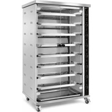 Vosco 8 Şişli Elektrikli Piliç Çevirme Fırını - 40 Tavuk Kapasiteli Profesyonel Rotisserie Fırın