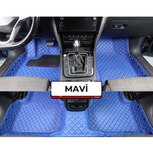 Cupra Terramar Özel Mavi Renk 8d Diamond Premium Kaymaz Deri Oto Paspas