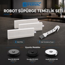 Supervac Beko Rs 8034 Hm Robot Süpürge Ile Uyumlu Hepa Filtresi ve Temizleme Fırçası