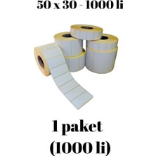 Sırımsı Kraf Eko Termal Barkod Rulo Etiket (40lık Kuka) 50x30mm (1000 Li)