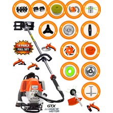 Cros Lombard İtaly L-t500 G-tec 14 Parça Full Set Sırt Tipi Benzinli Çalı Çim Biçme Tırpanı  Güçlü Yüksek Performans