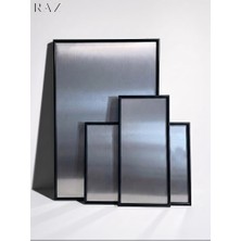 Raz Manyetik Metal Pano Duvar Panosu (Siyah) - Ahsap Çerçeveli Not ve Fotoğraf Panosu (Magnetic Board)