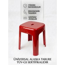 Saban Kırmızı, Plastik Alaska Model Sağlam Tabure 36x36x46cm