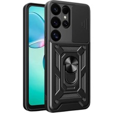 Mir Kitap Newface Samsung Galaxy S25 Ultra Kılıf Pars Lens Yüzüklü Silikon - Siyah