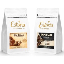 Estoria Coffee Türk Kahvesi 250g | Espresso Arabica Çekirdek Kahve 250g| Geleneksel Lezzet | Yumuşak İçim | %100 Arabica ( 500g )