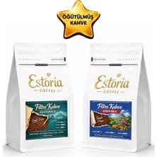 Estoria Coffee Guatemala Filtre Kahve 250g | Costa Rica Filtre Kahve 250g | Dengeli İçim | Kakao Notaları | Öğütülmüş | %100 Arabica ( 500g )