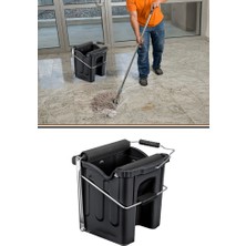 Flora F060 Buldozer Pedallı Temizlik Kovası Siyah, 14 Litre Pratik Kolay Sistemli Mop Sıkma Kovası