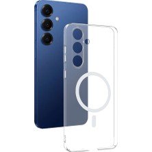 Başkenttekno Samsung Galaxy S25 Fe Kamera Korumalı M-Safe Şarj Özellikli Şeffaf Sararmaz London Silikon Kapak