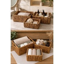 Morponi 3 Lü Hasır Örgü Sepet Organizer ,banyo Düzenleyici ,sepet Takımı