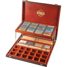Koh-I-Noor Gioconda Ahşap Kutu Çizim Seti 8896 2dk 117 Parça Extra Soft Pastel ve Soft Kalemler