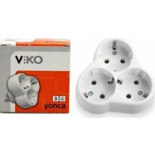 Viko Topraklı Priz - Viko Yonca 3 Lü Priz